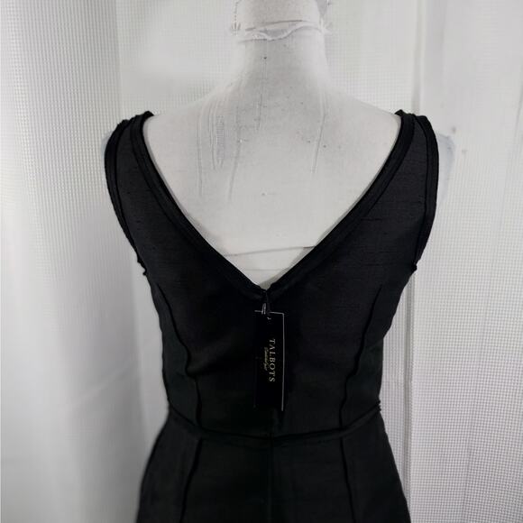 NWT@$229! TALBOTS! SILK & WOOL BLEND CLASSICALLY INSPIRED BLACK EVE DRESS! SZ 6 - Picture 7 of 12